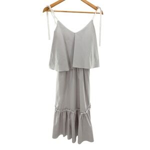 Prose & Poetry Womens Blue White Seersucker Stripe Popover‎ Midi Dress Size S